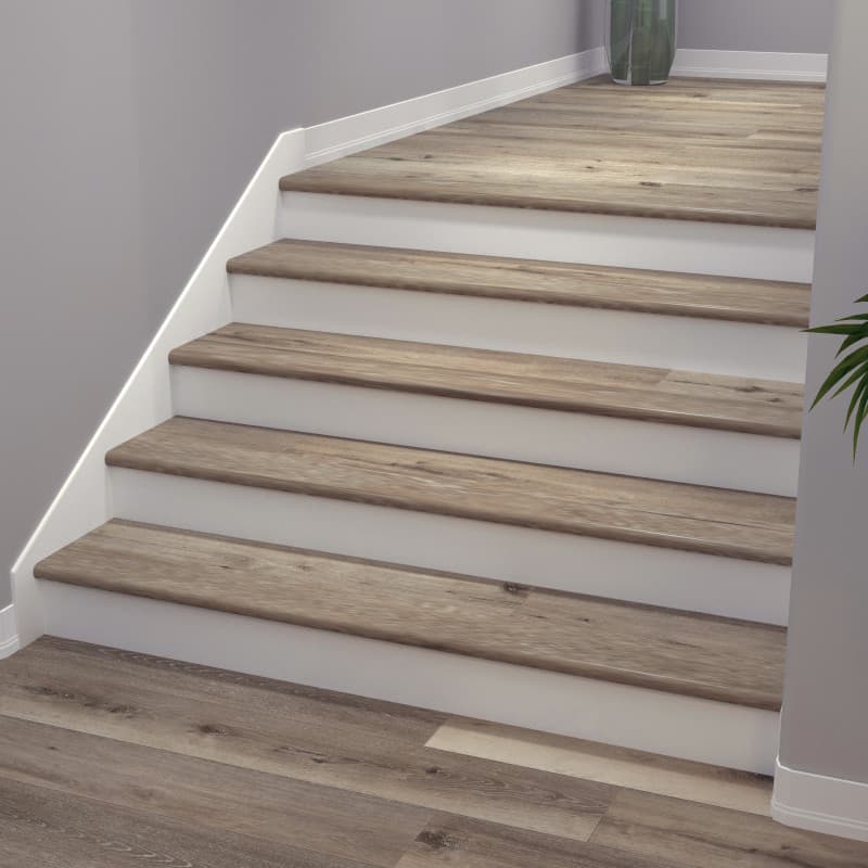 Aged Hickory Cali Vinyl Stair Nosing Overlap Select