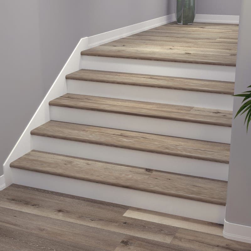 Aged Hickory Cali Vinyl Stair Nosing Overlap Select