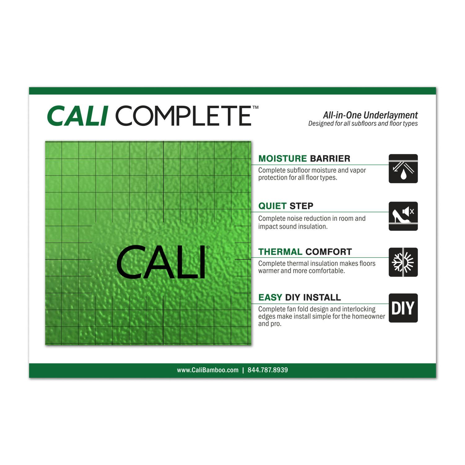 SAMPLE- Cali Complete™ Underlayment 1.5mm thickness- Postcard style