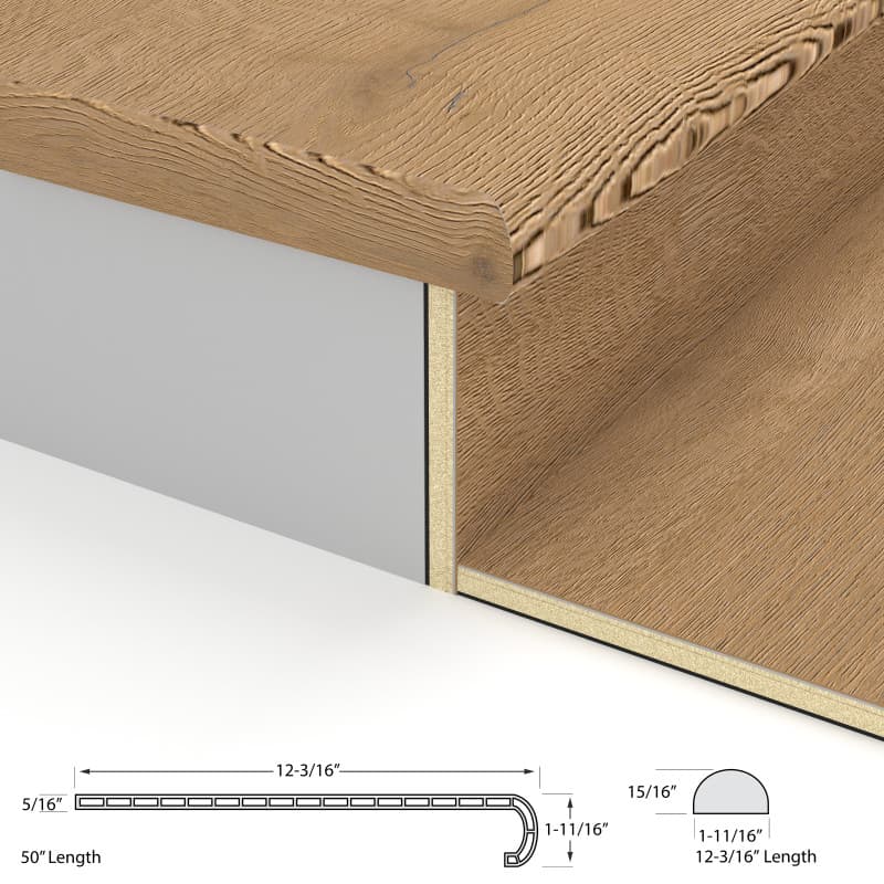 Aliso Almond Laguna Vinyl Stair Tread w/ Cap
