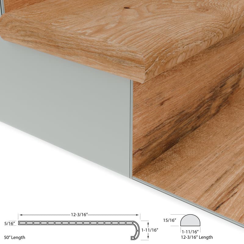 North Shore Oak Cali Vinyl Stair Tread w/ Cap