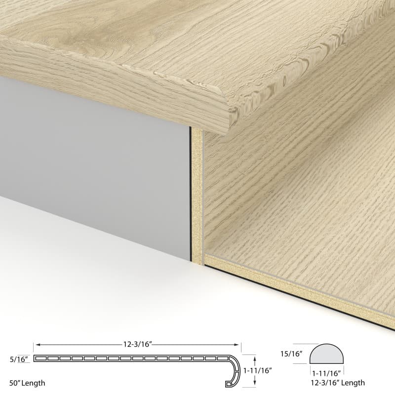 Sawdust Stroll Laguna Vinyl Stair Tread w/ Cap-2