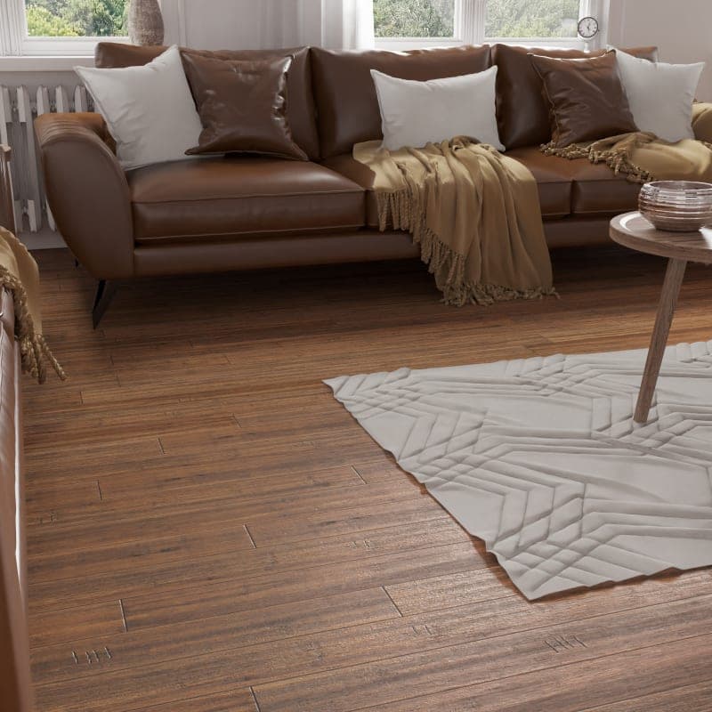 Sample - Antique Java Fossilized Wide Click Engineered Bamboo Flooring-3