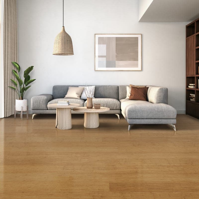 Sample - Mocha Fossilized Wide Click Engineered Bamboo Flooring-3